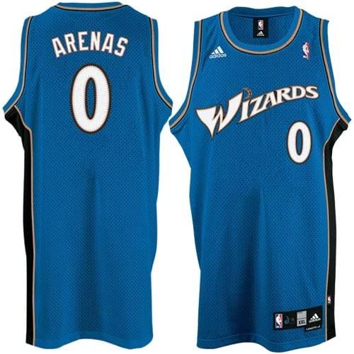 Men Custom adidas Gilbert Arenas #0 Washington Wizards Swingman NBA Blue Jerseys